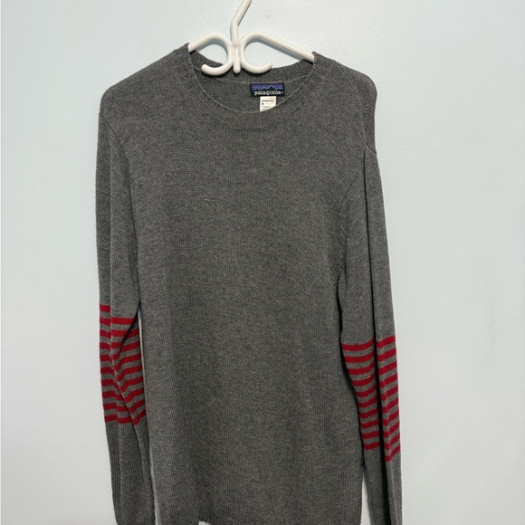 Patagonia Other - Patagonia Gray Crewneck Sweater with Red Stripes